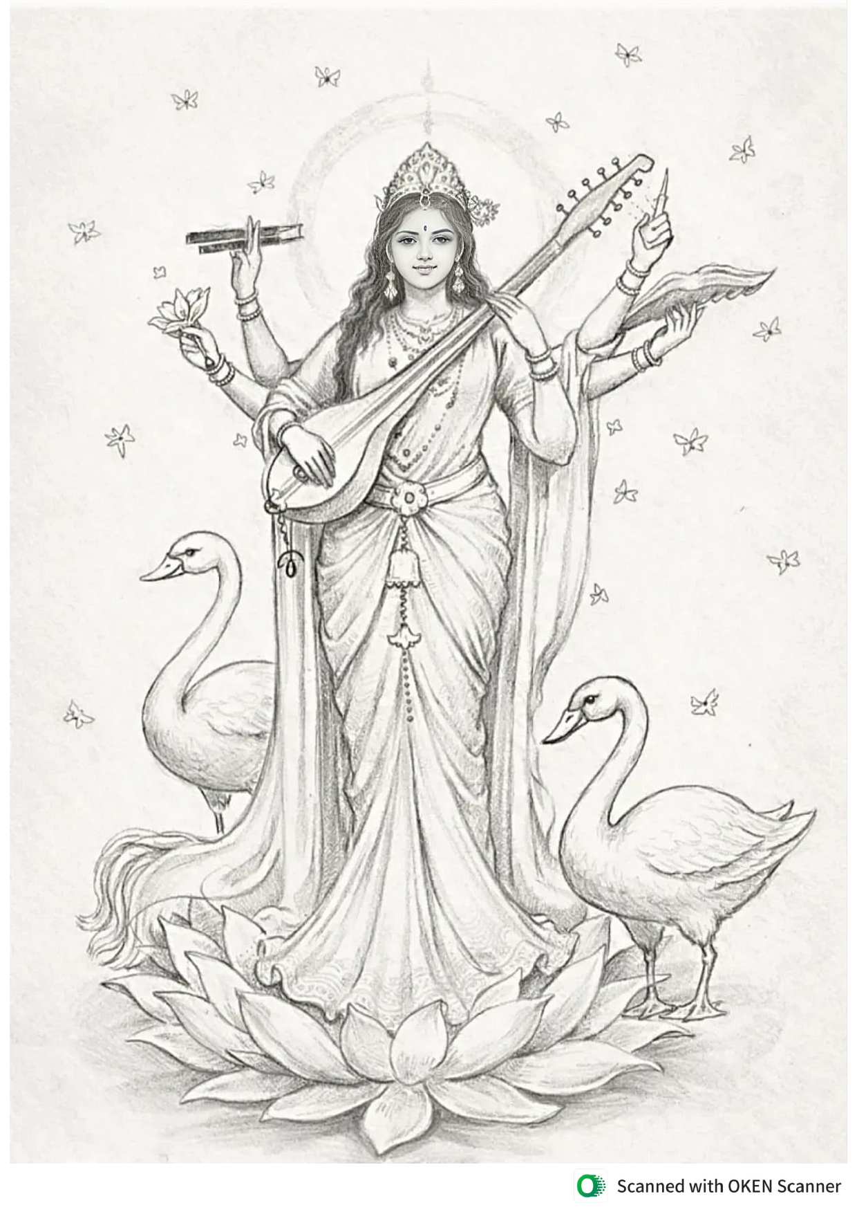 Goddess Saraswati Portrait